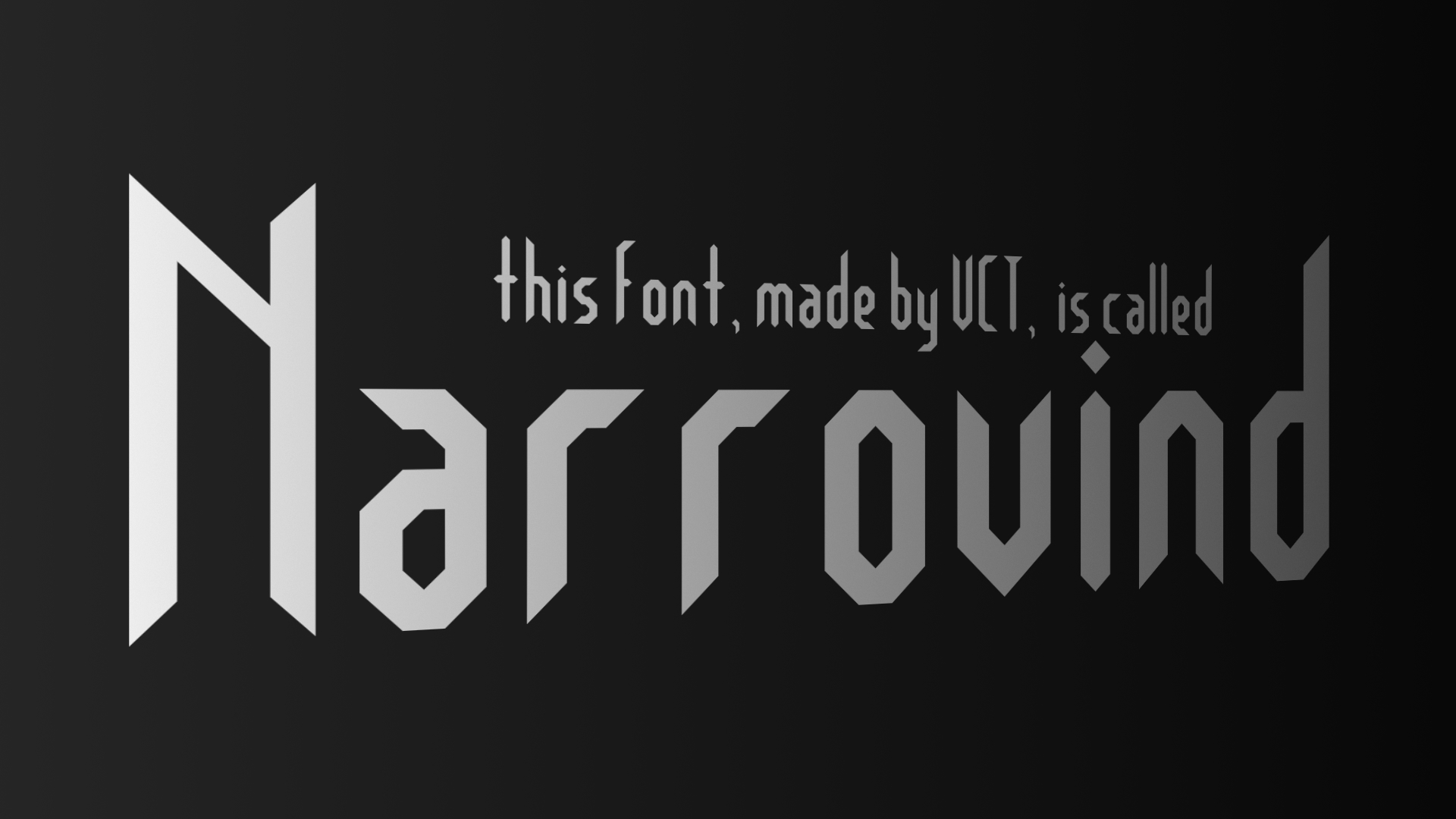 Narrovind font image